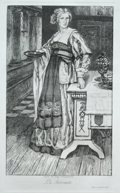Služka, po H. Leys od Felix Bracquemond