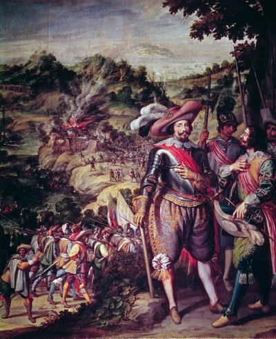 Znovudobytí ostrova San Cristobal v roce 1634 od Felix Castello