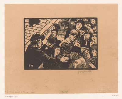 Policista zastaví dav La faule v Paříži od Felix Edouard Vallotton