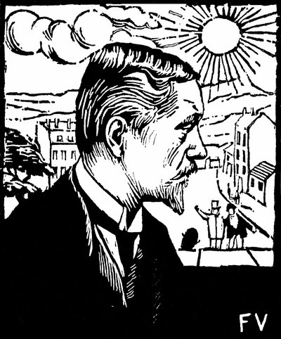 Autoportrét. Dřevoryt Felix Edouard Vallotton (1865-1925), cca 1890. Soukromá sbírka. od Felix Edouard Vallotton