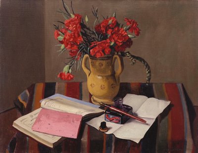 Karafiáty a účetní knihy, 1925 od Felix Edouard Vallotton