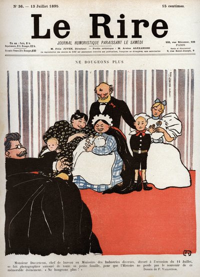 Obálka novin „“ Le Rire““, č. 36, 13. července 1895: „“ Už se nehýbejme“ od Felix Edouard Vallotton