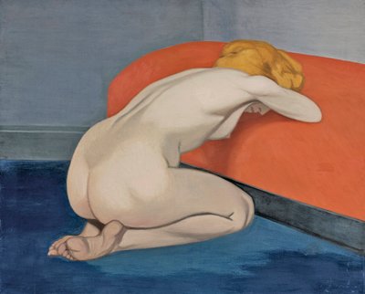 ""Nahá žena klečící před červeným gaučem"" Nahá žena klečící před červeným gaučem od Vallottona, Felix Edouard (1865-1925) od Felix Edouard Vallotton