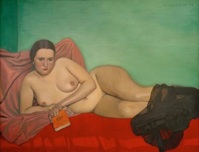 Nahá žena držící knihu od Felix Edouard Vallotton
