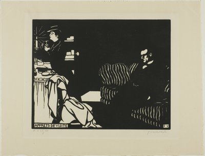 Příprava na návštěvu, talíř osm z Intimacie od Felix Edouard Vallotton