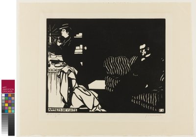 Příprava na návštěvu, deska osm z Intimacies, 1898 od Felix Edouard Vallotton