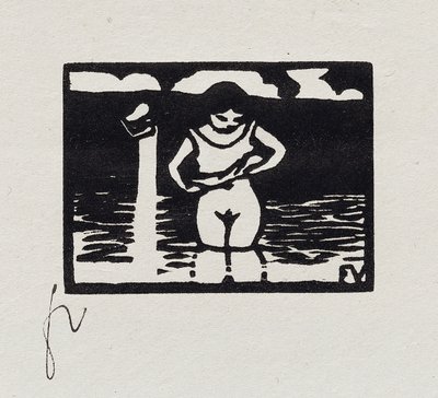 Dívka si sundává košili, VI z "Les Petites Baigneuses", 1893 od Felix Edouard Vallotton