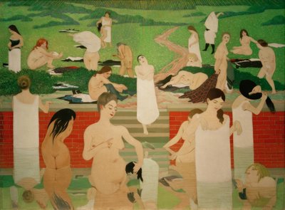 Koupání v letním večeru od Felix Edouard Vallotton