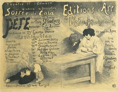 Program pařížské opery, včetně děl Augusta Strindberga od Felix Edouard Vallotton