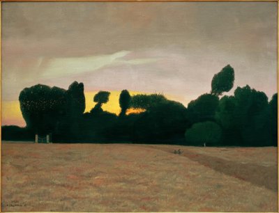 Krajina v Normandii, zapadající slunce od Felix Edouard Vallotton