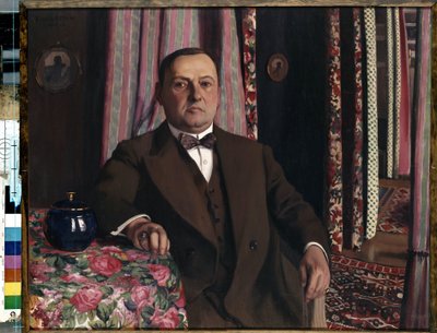 ""Portrét sběratele umění Georgese (Georgy Emmanuilovich) Haasen"" Obraz Felixe Vallottona (1865-1925) 1913 Nabis Rozměr. 81,7x100,5 cm Muzeum Ermitáž, Petrohrad, Rusko. od Felix Edouard Vallotton