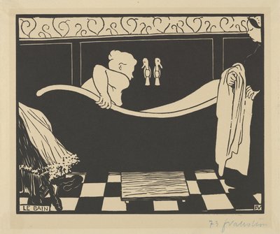 The Bath (Le Bain), 1894 (dřevořez na krémově tkaném papíře) od Felix Edouard Vallotton