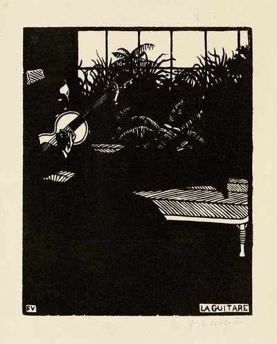 Kytara, ze série "Hudební nástroje", V, 1897 od Felix Edouard Vallotton
