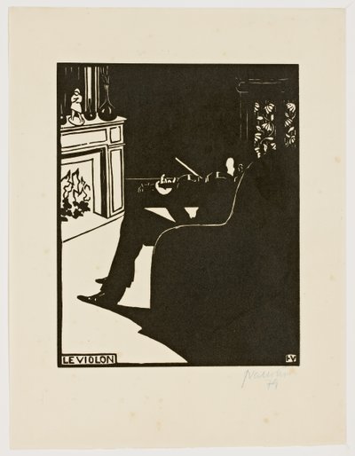 Housle, ze série "Hudební nástroje", 1896-97 od Felix Edouard Vallotton