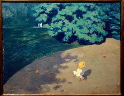 Míč nebo rohový park s dítětem hrajícím míč Malba Felixe Vallottona (1865-1925) 1899 Sun. 0,48 x 0,61 m Paříž, musee d