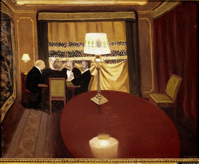 Pokerová hra. Obraz Felixe Vallottona (1865-1925) od Felix Edouard Vallotton