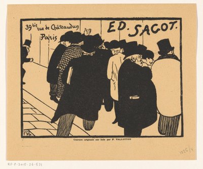 Vizitka obchodníka s tiskem Edmonda Sagota v Paříži od Felix Edouard Vallotton