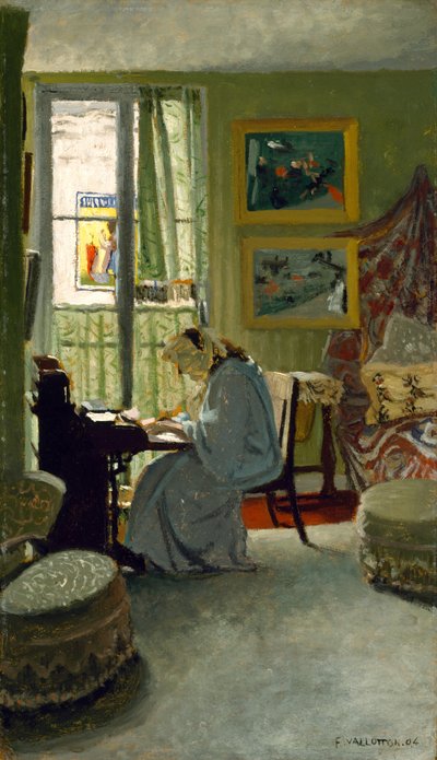Žena píšící v interiéru, 1904 od Felix Edouard Vallotton