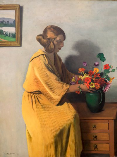 Žena s kyticí od Felix Edouard Vallotton