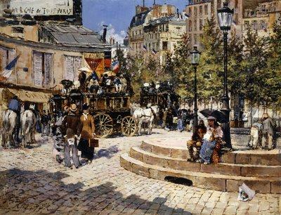 Rušné pařížské náměstí, 1878 od Felix Hilaire Buhot