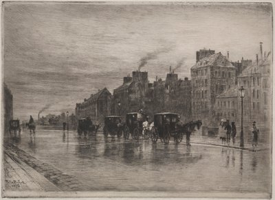 Zimní ráno na Quai de LHotel-Dieu, 1876. od Felix Hilaire Buhot