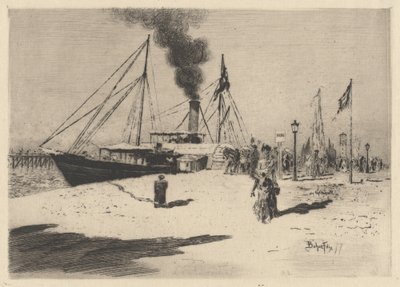 Molo v Trouville Wharf v Trouville, 1877. od Felix Hilaire Buhot