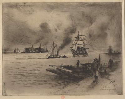Okolí Gravesendu, 1883. od Felix Hilaire Buhot