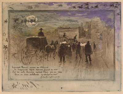 Smuteční průvod na Boulevard de Clichy, 1887. od Felix Hilaire Buhot