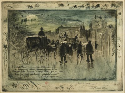 Smuteční průvod na Boulevard de Clichy, 1887 od Felix Hilaire Buhot