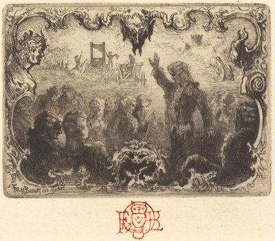Jacques Cazotte "The Devil in Love" (3. viněta) od Felix Hilaire Buhot