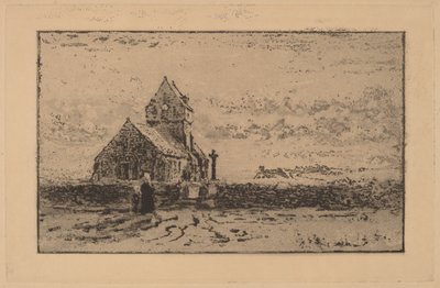 Kostel Jobourg od Felix Hilaire Buhot