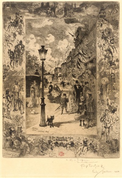 Národní den na Boulevard Clichy (státní svátek na Boulevard de Clichy) od Felix Hilaire Buhot