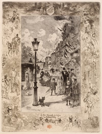 Národní den na Boulevard Clichy (státní svátek na Boulevard de Clichy) od Felix Hilaire Buhot