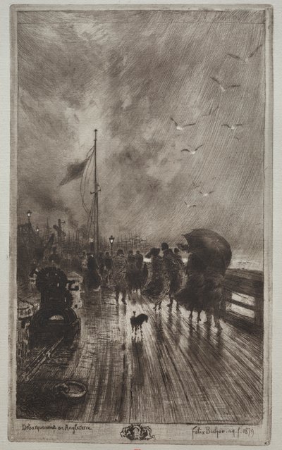 Přistání v Anglii, 1879. od Felix Hilaire Buhot