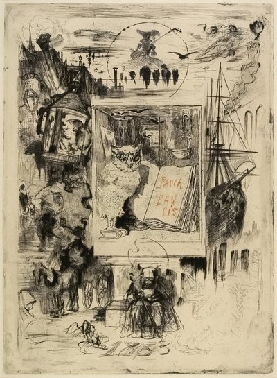 Sova, 1883 od Felix Hilaire Buhot