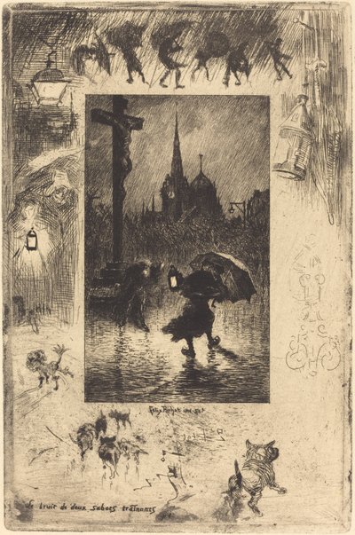Zvuk dvou míchajících se dřeváků..., 1878. od Felix Hilaire Buhot