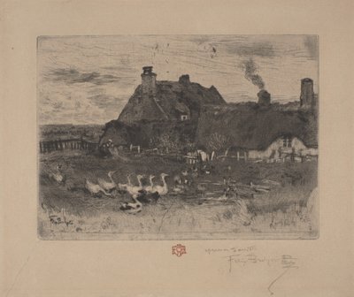 Chaloupky, 1878. od Felix Hilaire Buhot