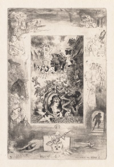Dopisy z mého větrného mlýna: Diligence of Beaucaire od Felix Hilaire Buhot