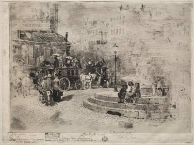 Place Pigalle v roce 1878, 1878. od Felix Hilaire Buhot