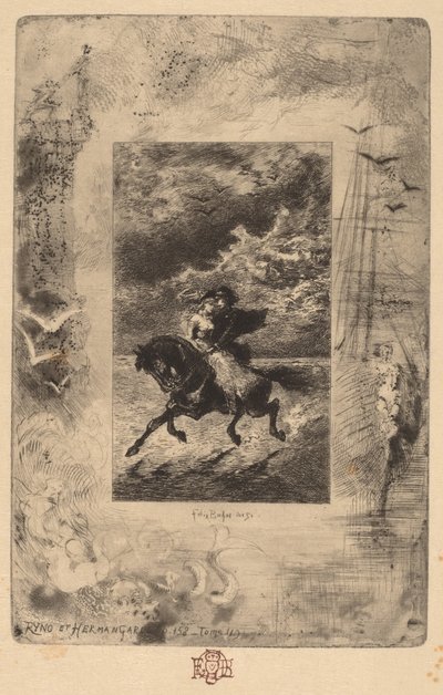 Ryno a Hermangarde Ryno a Hermangarde, 1847-1898. od Felix Hilaire Buhot