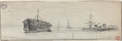 Přeprava v přístavu Londýn [recto], c. 1884. od Felix Hilaire Buhot