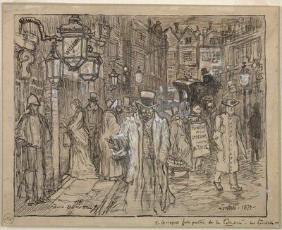 Pouliční scéna v Londýně, 1879. od Felix Hilaire Buhot