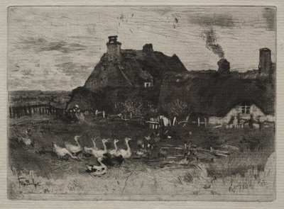 Doškové chalupy, 1878. od Felix Hilaire Buhot