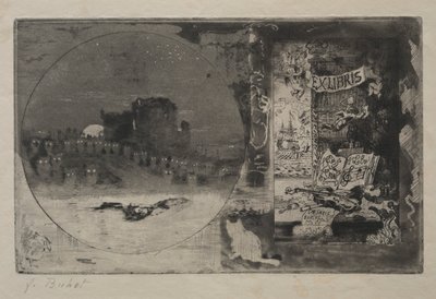 Zámek sov, 1887. od Felix Hilaire Buhot