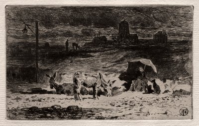 Osli na kopci Cailles, c. 1875. od Felix Hilaire Buhot