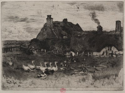 The Little Thatched Cottages, 1878. od Felix Hilaire Buhot