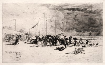 Bouře v Trouville od Felix Hilaire Buhot