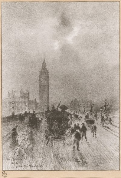 Victoria Clock Tower v Londýně, 1892. od Felix Hilaire Buhot