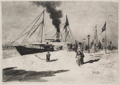 Přístaviště v Trouville od Felix Hilaire Buhot