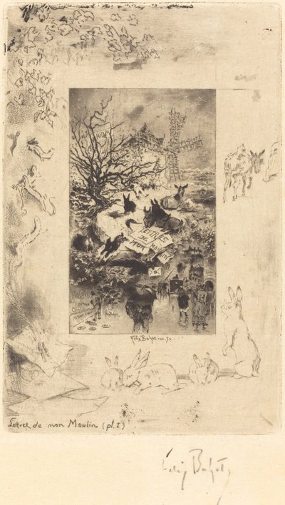 Titulní strana dopisů z mého mlýna, c. 1885. od Felix Hilaire Buhot